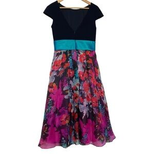 Theia floral watercolor dress.